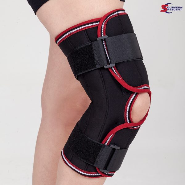 STOP HINGED KNEE BRACE WITH OPENABLE FRONT