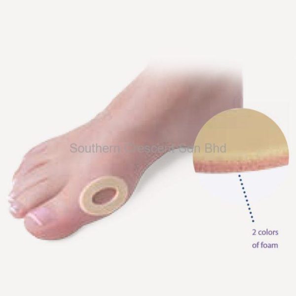 OVAL ADHESIVE FELT PAD IN 2MM WITH CENTRAL HOLE BUNION PADS